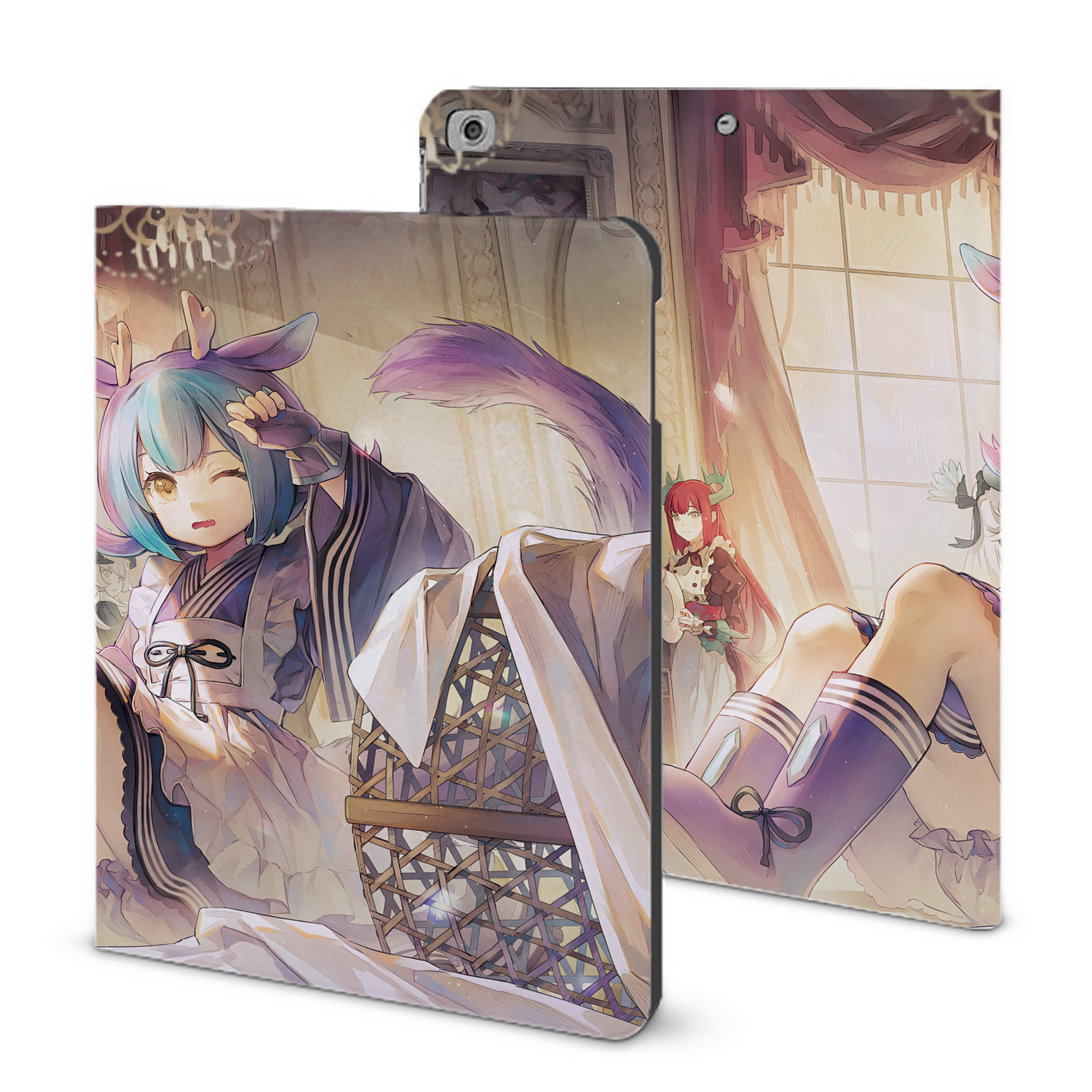 （画像用） 遊☆戯☆王 Yu-Gi-Oh! IPad ケース ブック型 PUレザー TPU 耐衝撃 軽量 薄型 ペン収納なし 全面保護 IPad 各モデル対応